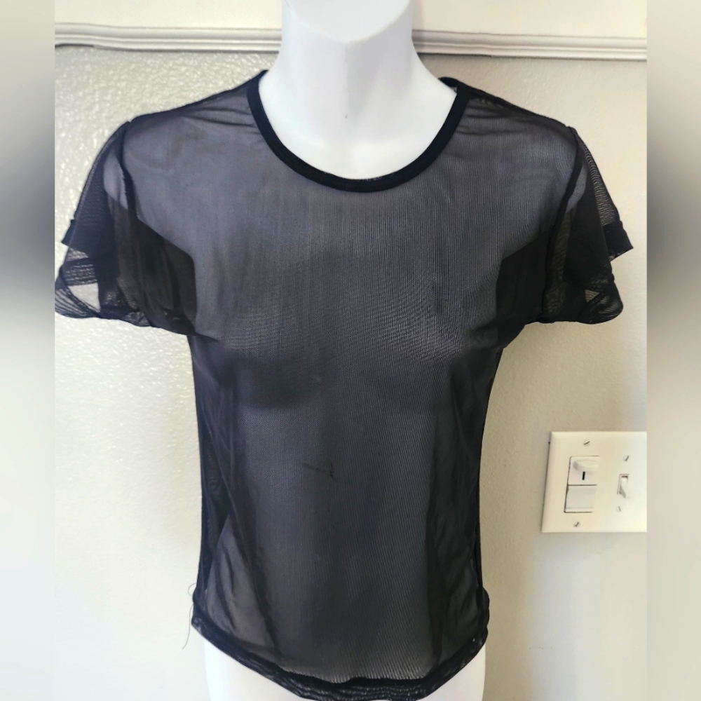 Sheer Black Mesh Top